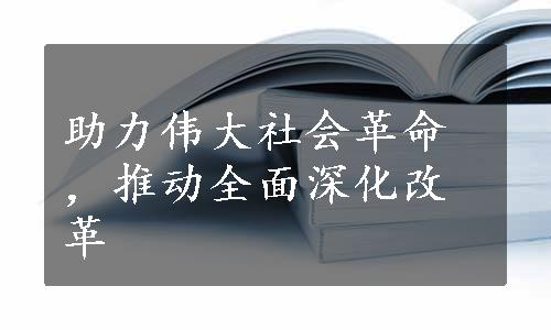 助力伟大社会革命，推动全面深化改革