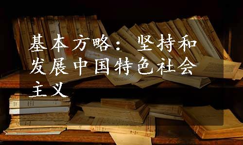 基本方略：坚持和发展中国特色社会主义