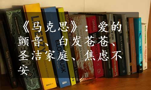 《马克思》：爱的颤音、白发苍苍、圣洁家庭、焦虑不安