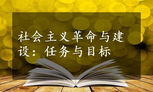 社会主义革命与建设：任务与目标