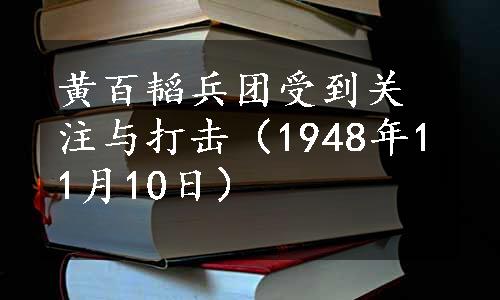 黄百韬兵团受到关注与打击（1948年11月10日）