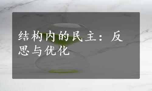 结构内的民主：反思与优化