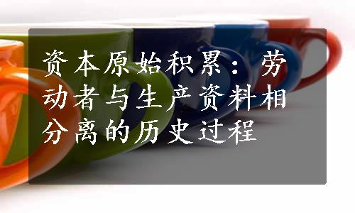 资本原始积累：劳动者与生产资料相分离的历史过程