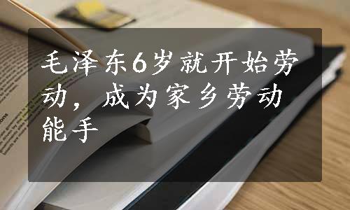 毛泽东6岁就开始劳动，成为家乡劳动能手