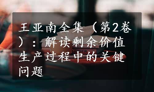 王亚南全集（第2卷）：解读剩余价值生产过程中的关键问题