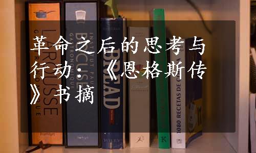 革命之后的思考与行动：《恩格斯传》书摘