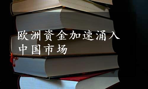 欧洲资金加速涌入中国市场