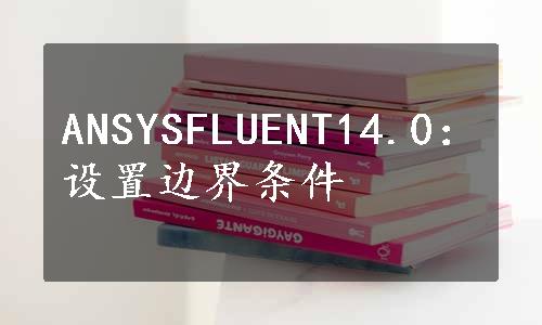 ANSYSFLUENT14.0：设置边界条件