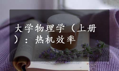 大学物理学（上册）：热机效率