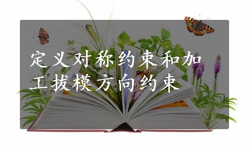 定义对称约束和加工拔模方向约束