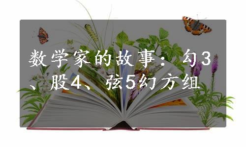 数学家的故事：勾3、股4、弦5幻方组