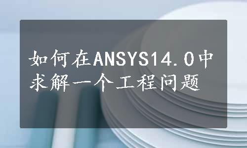 如何在ANSYS14.0中求解一个工程问题