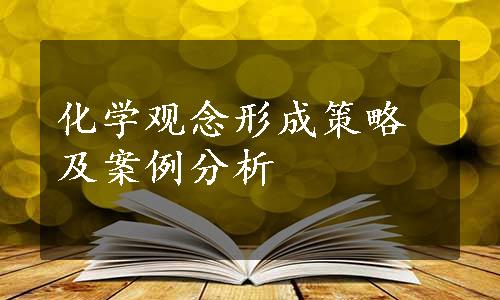 化学观念形成策略及案例分析