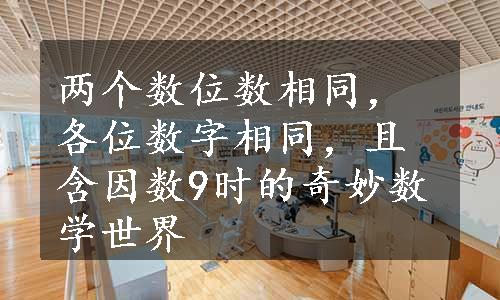 两个数位数相同，各位数字相同，且含因数9时的奇妙数学世界