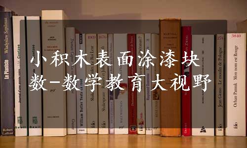 小积木表面涂漆块数-数学教育大视野