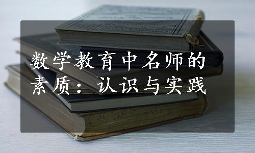 数学教育中名师的素质：认识与实践