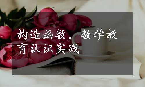 构造函数，数学教育认识实践