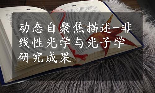 动态自聚焦描述-非线性光学与光子学研究成果