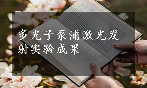 多光子泵浦激光发射实验成果