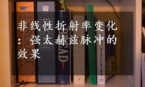 非线性折射率变化：强太赫兹脉冲的效果