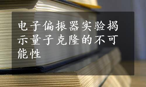 电子偏振器实验揭示量子克隆的不可能性