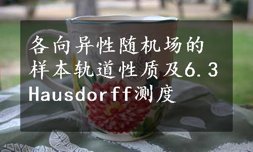 各向异性随机场的样本轨道性质及6.3Hausdorff测度