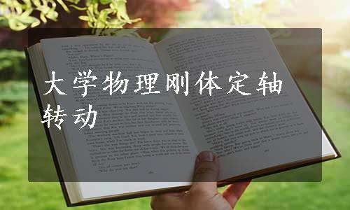 大学物理刚体定轴转动