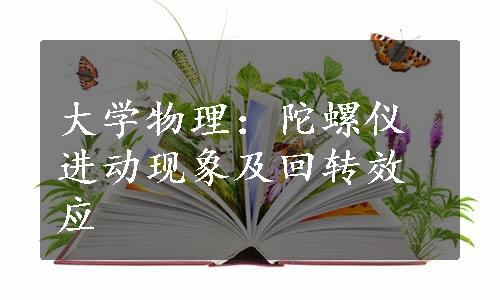 大学物理：陀螺仪进动现象及回转效应