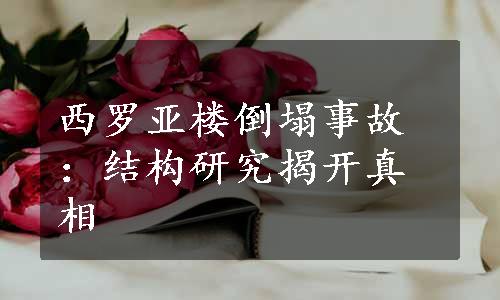 西罗亚楼倒塌事故：结构研究揭开真相