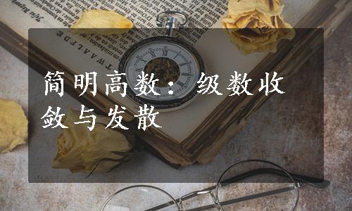 简明高数：级数收敛与发散