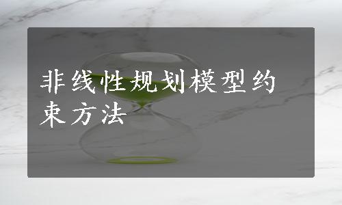 非线性规划模型约束方法