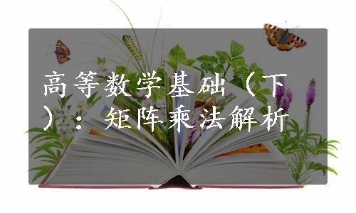 高等数学基础（下）：矩阵乘法解析