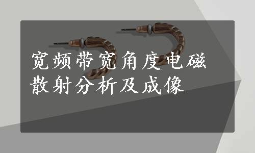 宽频带宽角度电磁散射分析及成像