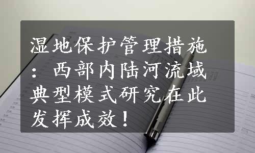 湿地保护管理措施：西部内陆河流域典型模式研究在此发挥成效！