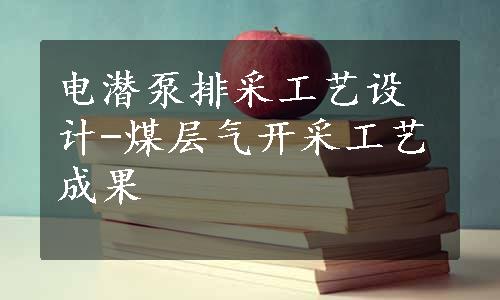 电潜泵排采工艺设计-煤层气开采工艺成果