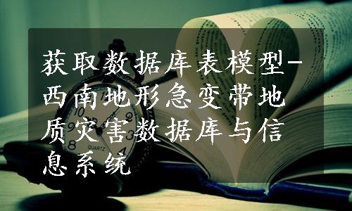 获取数据库表模型-西南地形急变带地质灾害数据库与信息系统