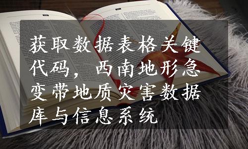 获取数据表格关键代码，西南地形急变带地质灾害数据库与信息系统