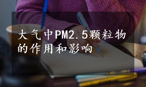 大气中PM2.5颗粒物的作用和影响