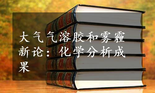 大气气溶胶和雾霾新论：化学分析成果