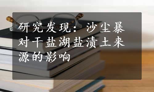 研究发现：沙尘暴对干盐湖盐渍土来源的影响