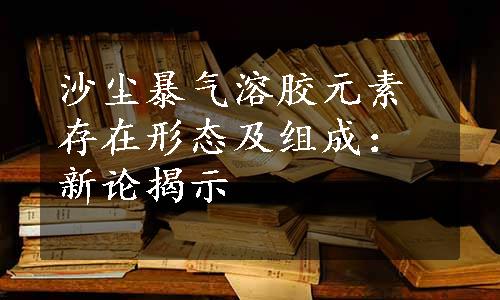 沙尘暴气溶胶元素存在形态及组成：新论揭示