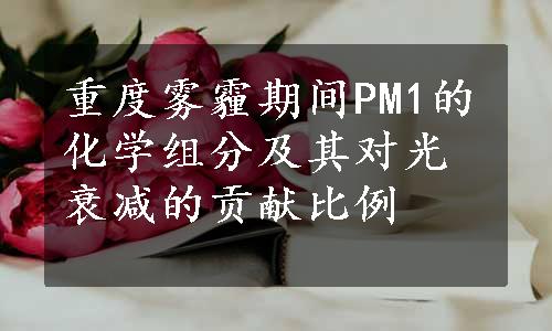 重度雾霾期间PM1的化学组分及其对光衰减的贡献比例