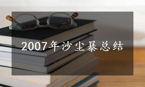 2007年沙尘暴总结