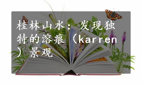 桂林山水：发现独特的溶痕（karren）景观