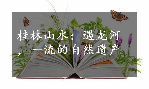 桂林山水：遇龙河，一流的自然遗产