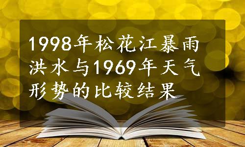 1998年松花江暴雨洪水与1969年天气形势的比较结果