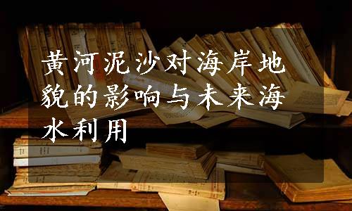 黄河泥沙对海岸地貌的影响与未来海水利用