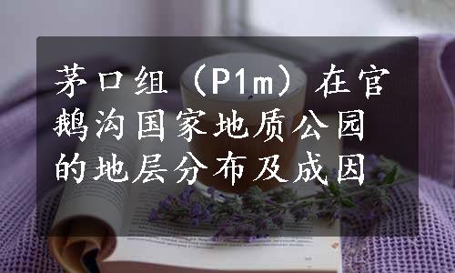 茅口组（P1m）在官鹅沟国家地质公园的地层分布及成因