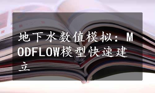 地下水数值模拟：MODFLOW模型快速建立