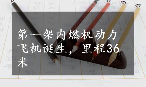 第一架内燃机动力飞机诞生，里程36米